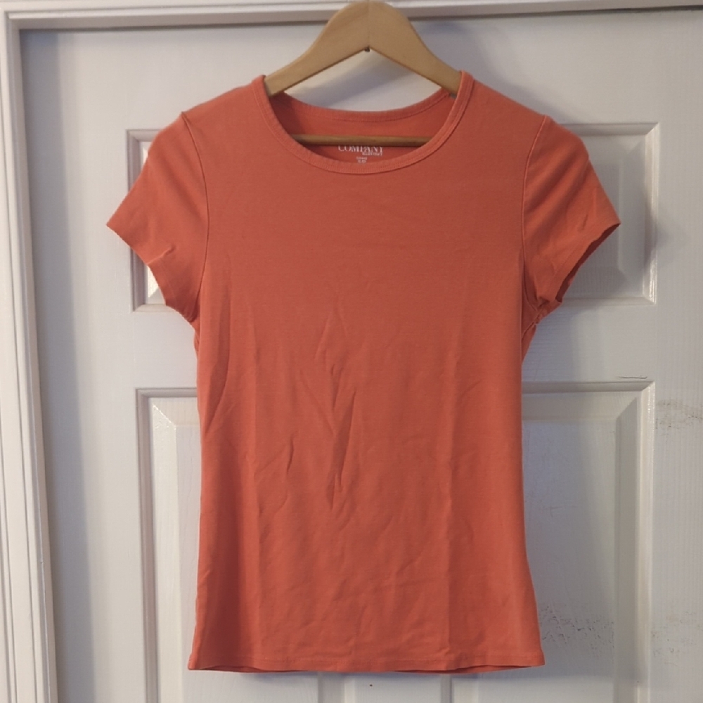 Ellen Tracy Coral Crewneck Short Sleeve Tee